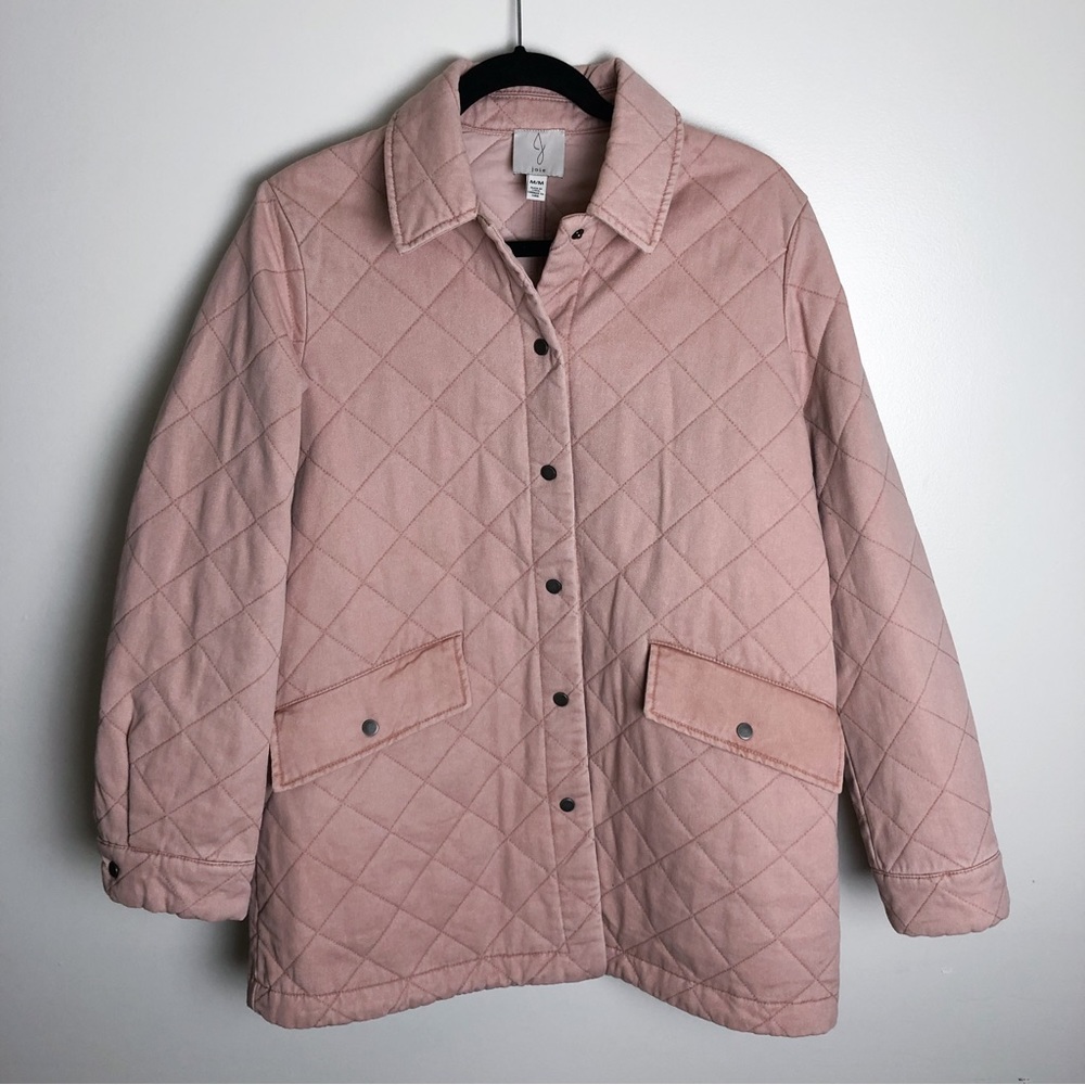 JOIE Pink Quilted Shacket Style Jacket